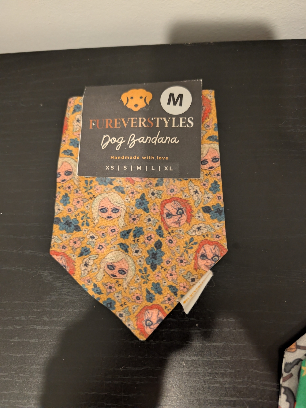 Bride Of Chucky Yellow Floral Face-Print Dog Bandana - Medium